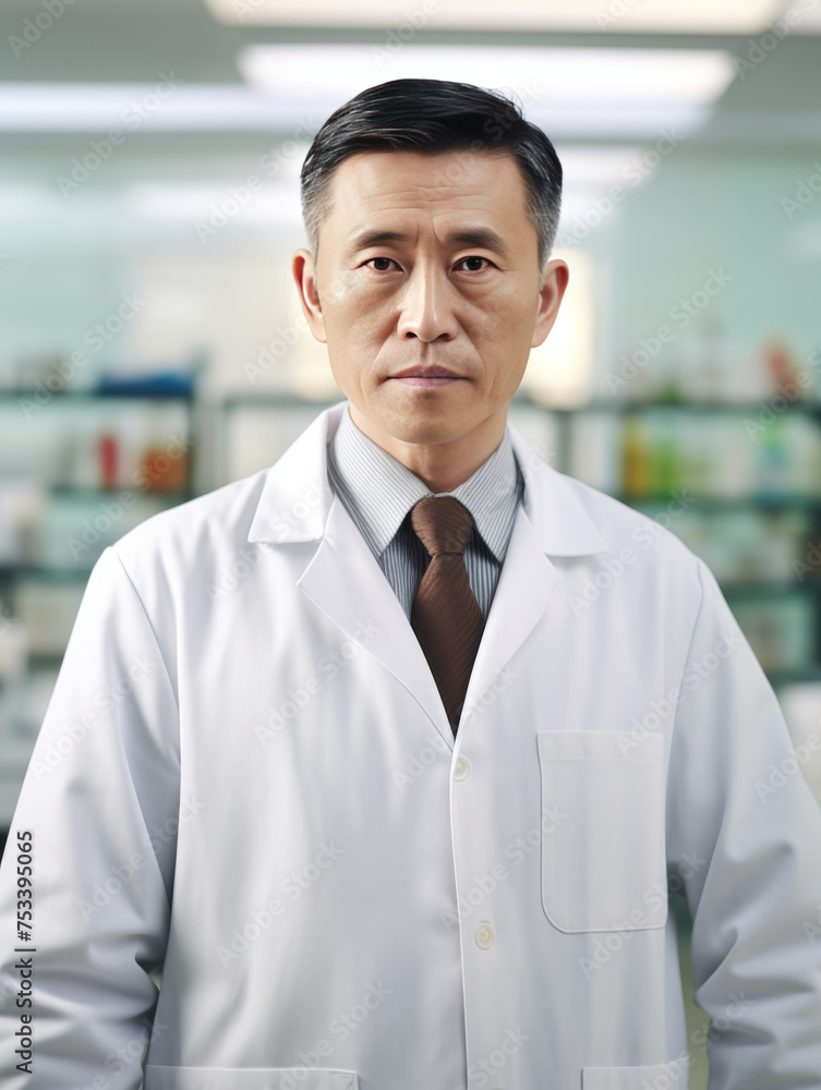 Serious Male Scientist in Lab Coat Standing in Laboratory
Serious Male Scientist in Lab Coat Standing in Laboratory