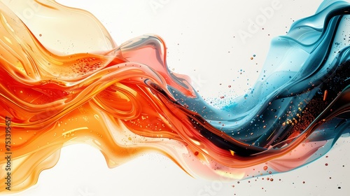 Abstract liquid art, flowing colors