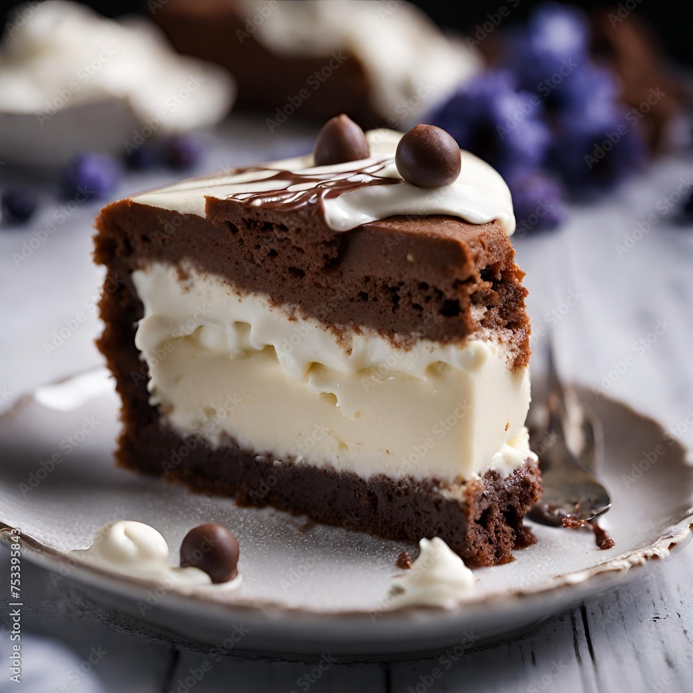 chocolate sponge and cream pie - 1 chocolate sponge and cream pie - 1