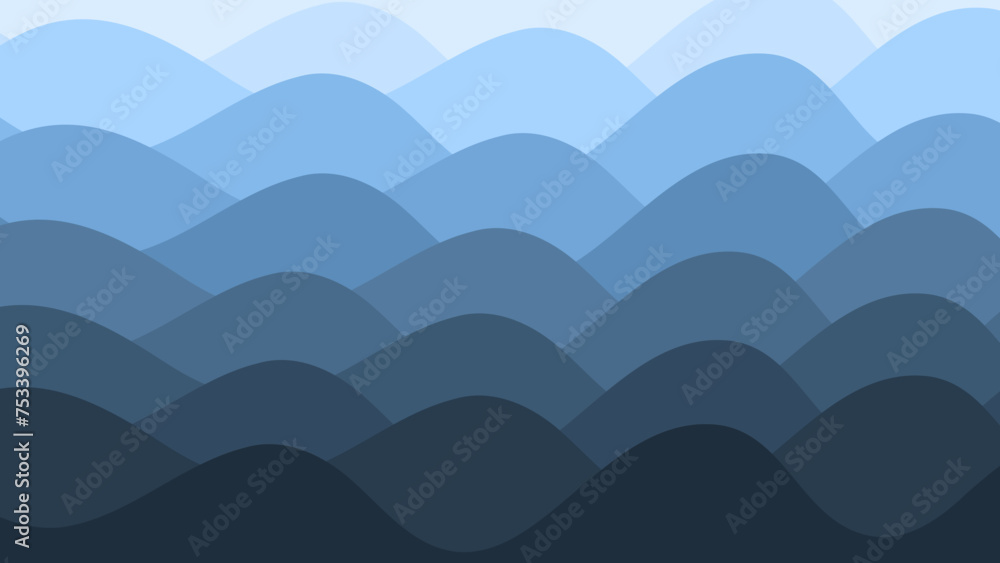 abstract blue background with waves gradient color
