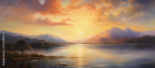 Sunrise Painting in Oil on Canvas