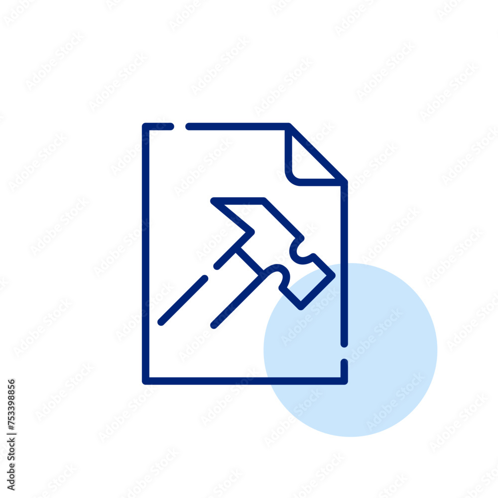 File toolbox. File and hammer. Pixel perfect, editable stroke icon File toolbox. File and hammer. Pixel perfect, editable stroke icon
