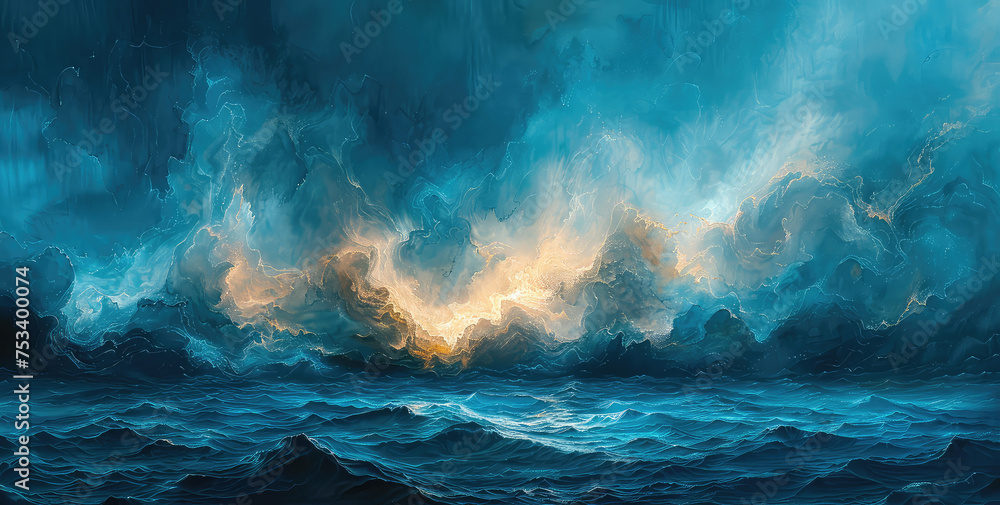Storm over the sea. Created with Ai