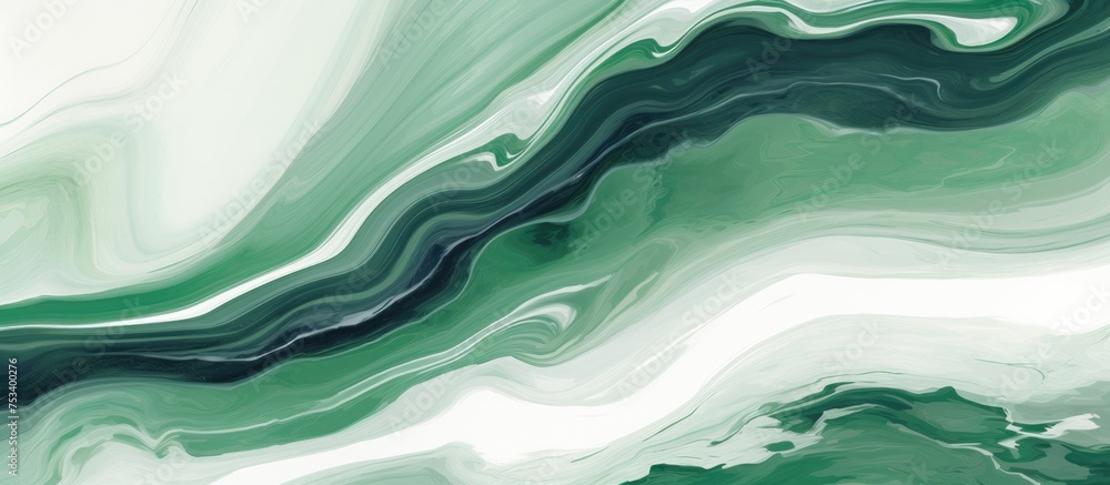 Obraz premium Marble wave texture in shades of green black and white