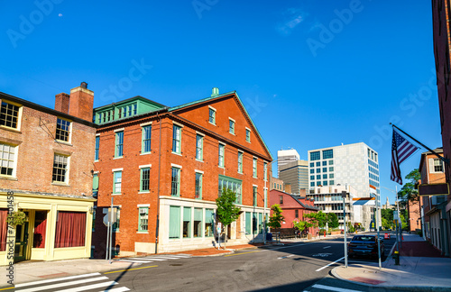 Historic Building on Main Street in Providence, Rhode Island, United States