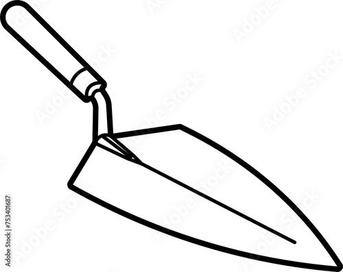 Trowel Outline Illustration Vector