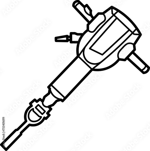 Jackhammer Outline Illustration Vector