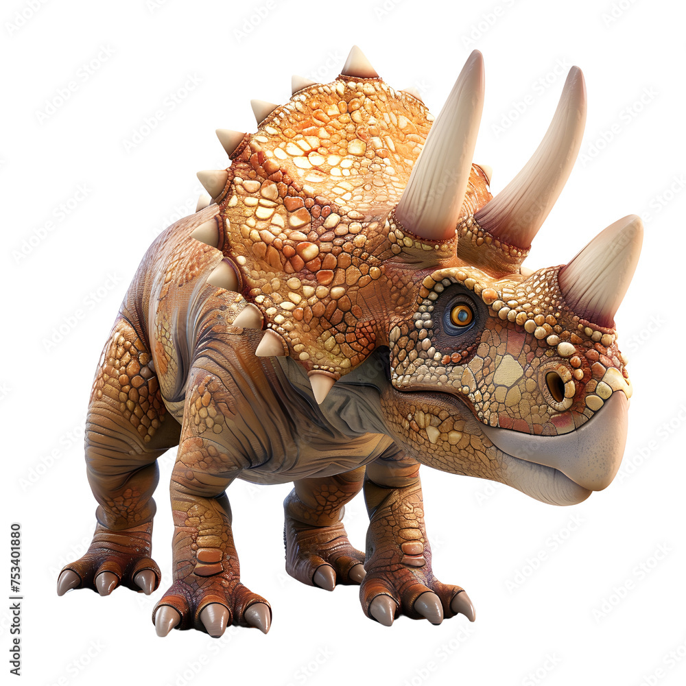 Fototapeta premium 3D Cartoon Triceratops Logo Illustration