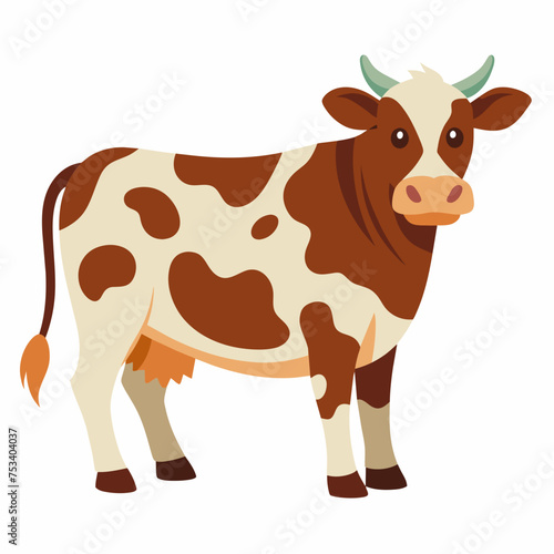 Cow, heifer, ladybird, pet, vector, illustration, draw, cartoon, pretty, cute