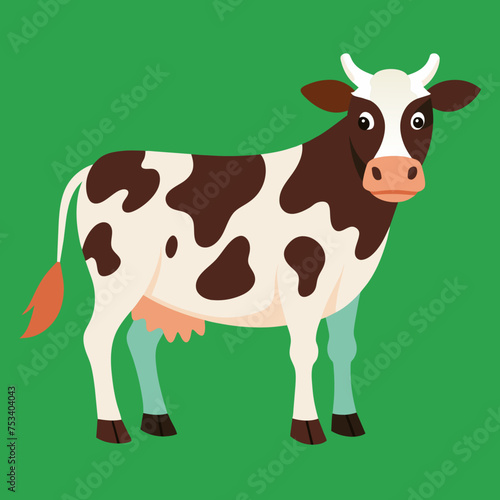 Cow, heifer, ladybird, pet, vector, illustration, draw, cartoon, pretty, cute