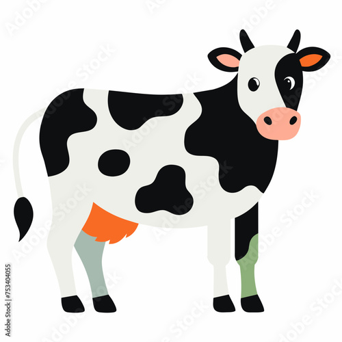 Cow, heifer, ladybird, pet, vector, illustration, draw, cartoon, pretty, cute