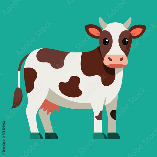 Cow, heifer, ladybird, pet, vector, illustration, draw, cartoon, pretty, cute