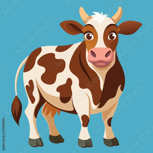 Cow, heifer, ladybird, pet, vector, illustration, draw, cartoon, pretty, cute