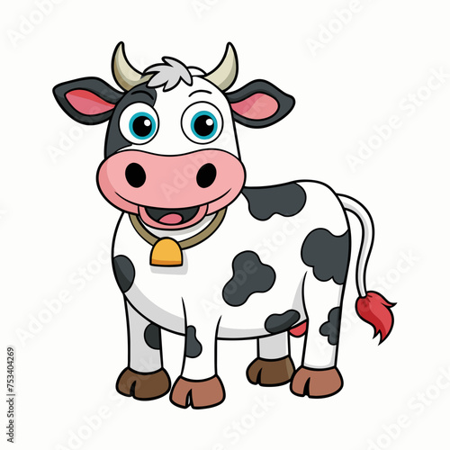 Cow, heifer, ladybird, pet, vector, illustration, draw, cartoon, pretty, cute