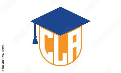 CLA initial letter academic logo design vector template. school college logo, university logo, graduation cap logo, institute logo, educational logo, library logo, teaching logo, book shop, varsity	