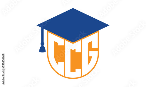 CCG initial letter academic logo design vector template. school college logo, university logo, graduation cap logo, institute logo, educational logo, library logo, teaching logo, book shop, varsity	 photo