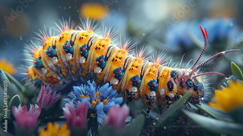 Looper Caterpillar in nature