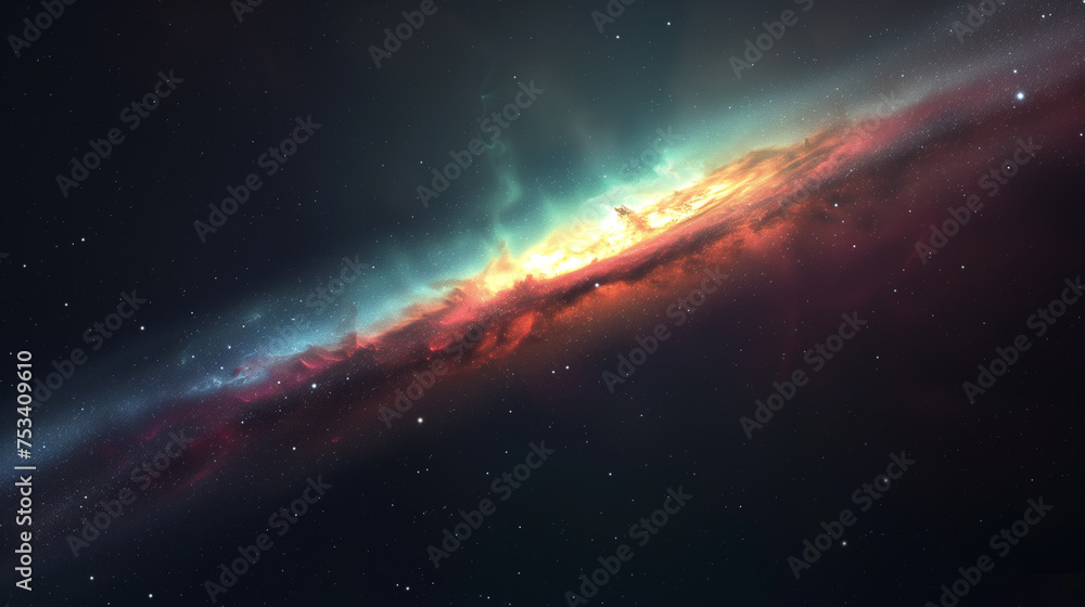 Fototapeta premium Colorful cigar galaxies in space