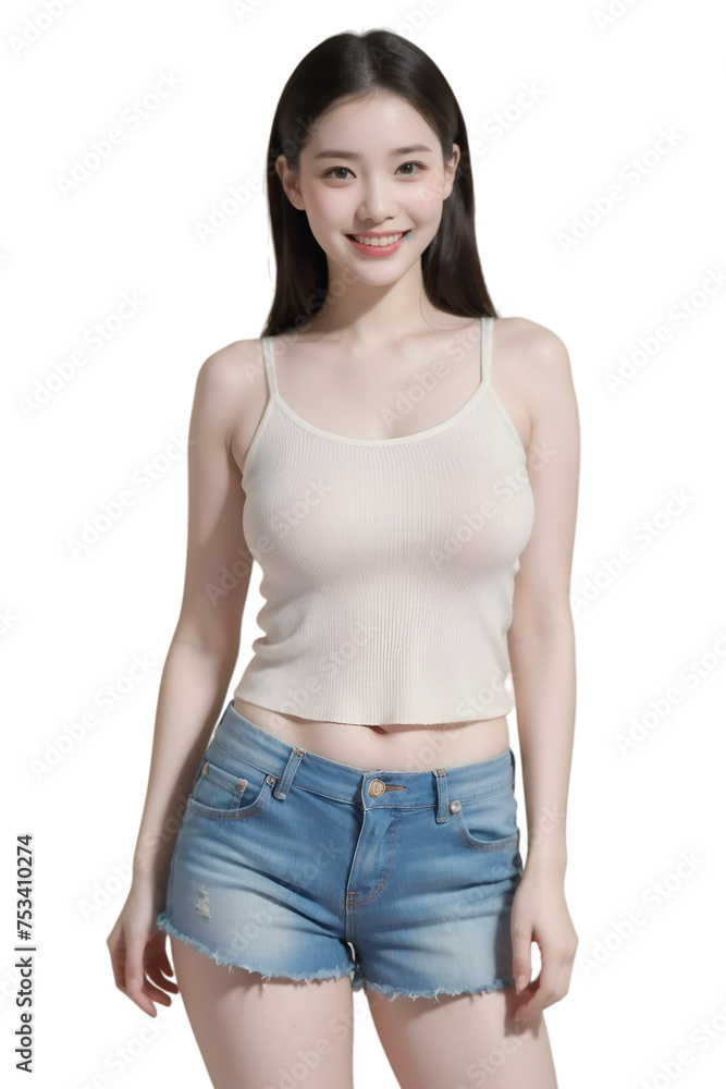 Obraz premium sexy asian woman on transparent background
