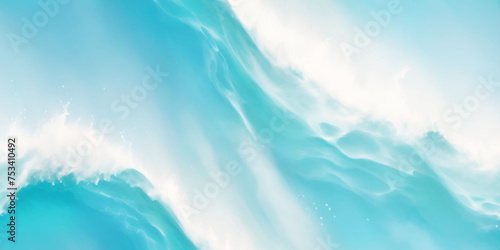 Abstract blue and white water ocean wave and curved line background. Blue wave with liquid fluid ocean texture. Ocean wave banner background.
