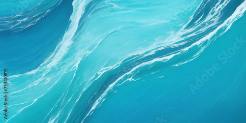 Blue ocean wave background. Blue and white water ocean background. Wavy line background. Hand drawn watercolour ocean background. Vector illustration.