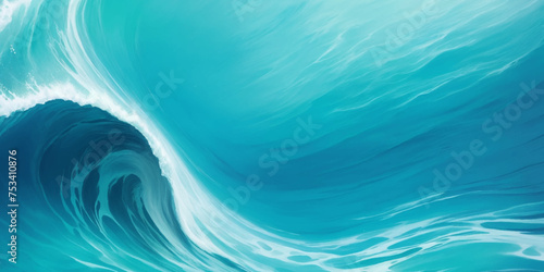 Blue ocean wave background. Blue and white water ocean background. Wavy line background. Hand drawn watercolour ocean background. Vector illustration.