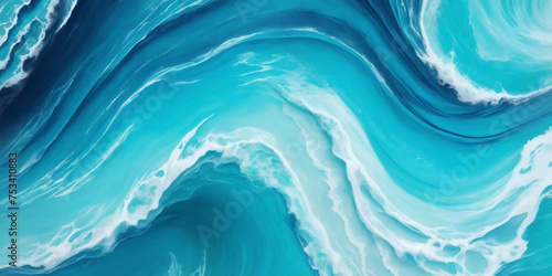 Blue ocean wave background. Blue and white water ocean background. Wavy line background. Hand drawn watercolour ocean background. Vector illustration.