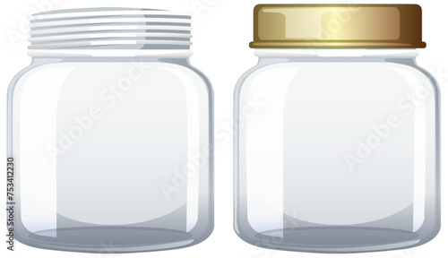 Two clear glass jars with metal lids