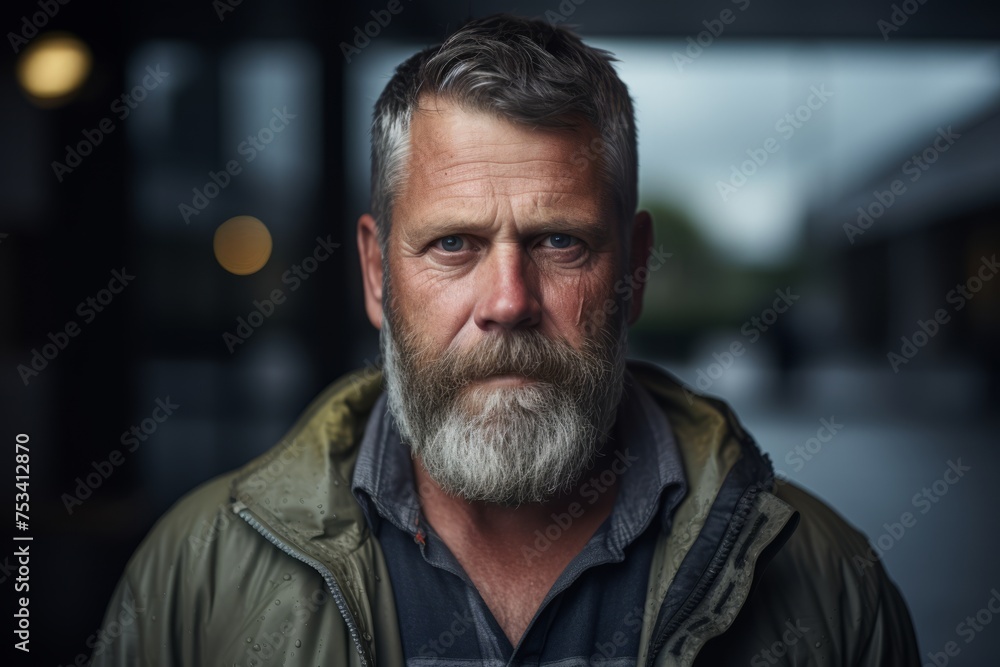 Portrait of a handsome mature man with long gray beard and mustache. Portrait of a handsome mature man with long gray beard and mustache.