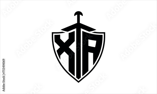 XA initial letter shield icon gaming logo design vector template. batman logo, sports logo, monogram, polygon, war game, symbol, playing logo, abstract, fighting, typography, icon, minimal, knife logo