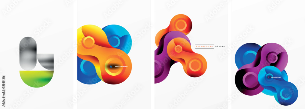 Circles and bubbles abstract geometric posters. Vector illustration For Wallpaper, Banner, Background, Card, Book Illustration, landing page