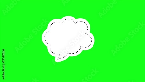 Speech Bubble animation, speech bubble element on green screen. Talking space in flat style. popup massage, social media chat animation, Motion graphics 4k	