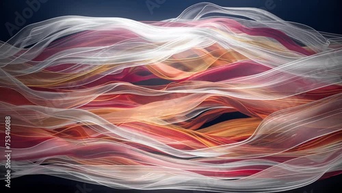 abstract background with floating ribbons