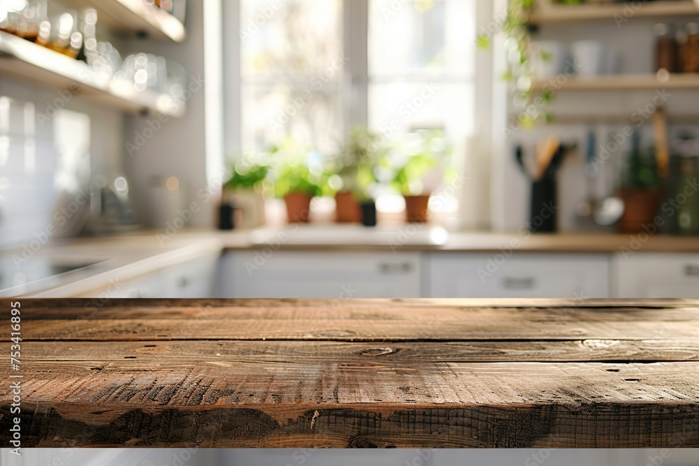 Wooden kitchen table top with copy space. Wooden kitchen table top with copy space.