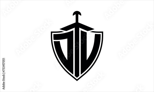 DU initial letter shield icon gaming logo design vector template. batman logo, sports logo, monogram, polygon, war game, symbol, playing logo, abstract, fighting, typography, icon, minimal, knife logo