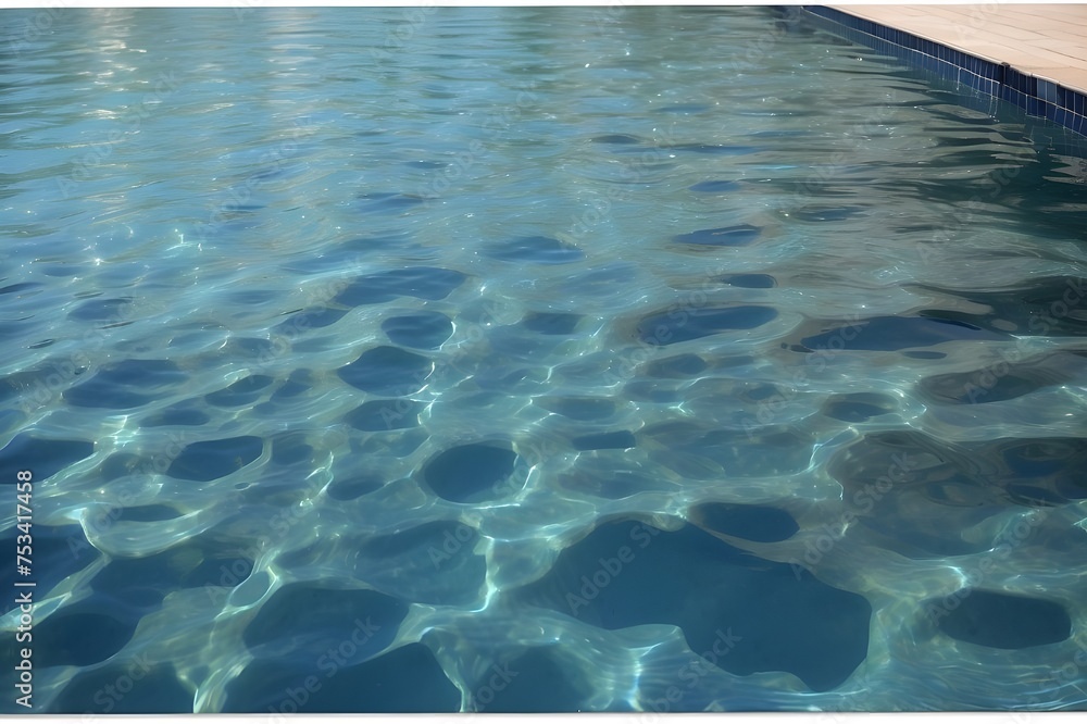 Reflection of sunlight in swimming pool rippled water background Generative AI