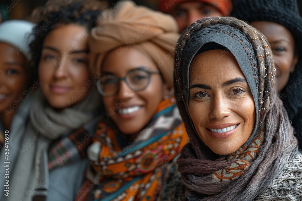 Group of smiling multiethnic people. Group of smiling multiethnic people.
