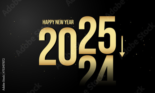 2025 Happy New Year Vector Background. Greeting Card, Banner, Poster.