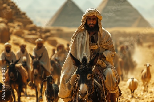 The Israelites are leaving Egypt, Bible story. © Bargais