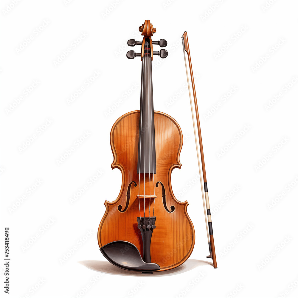 Fototapeta premium violin (musical instrument) isolated on white background