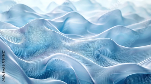 light blue background, abstract pattern of a flowing wave of zeros and ones © Klnpherch