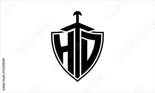 HD initial letter shield icon gaming logo design vector template. batman logo, sports logo, monogram, polygon, war game, symbol, playing logo, abstract, fighting, typography, icon, minimal, knife logo