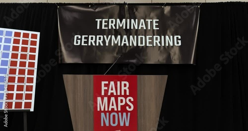 Anti gerrymandering signs - Fair Maps signs at rally photo
