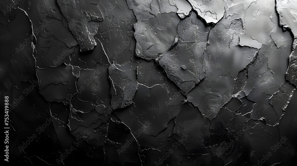 Cracked Wall with Black Paint in Zbrush Style, To provide a unique and ...