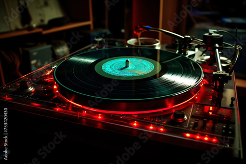 Record Spins on Vintage Turntable, Bringing Classic Vibes to Life