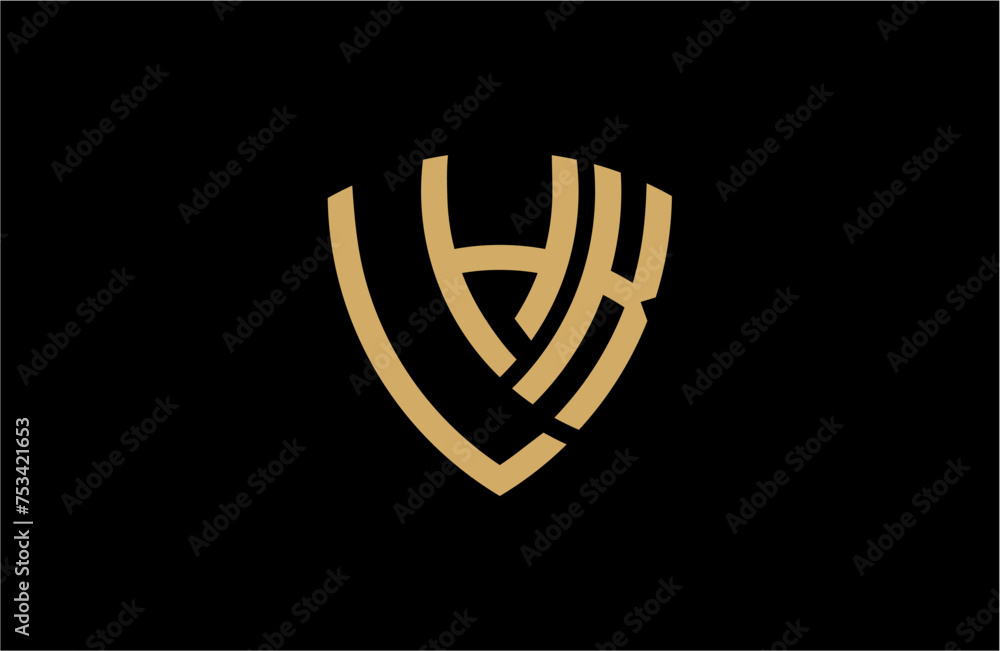 LHK creative letter shield logo design vector icon illustration LHK creative letter shield logo design vector icon illustration