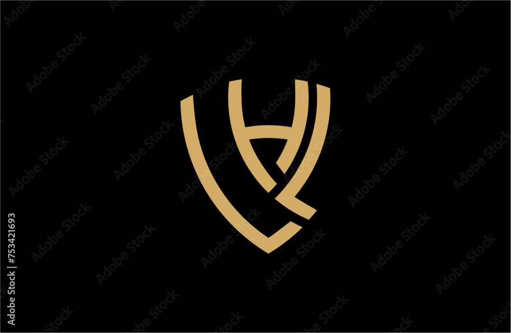 LHL creative letter shield logo design vector icon illustration LHL creative letter shield logo design vector icon illustration