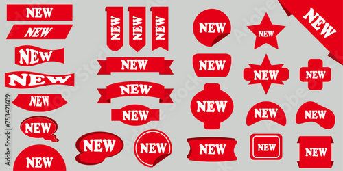 Label collection set. Sale tags. Banners and icons. Shopping Tags. Sale icons. Red and white