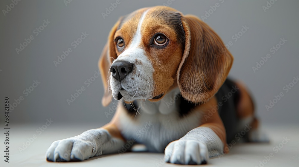 Beautiful Beagle Dog On White Background, Desktop Wallpaper Backgrounds ...