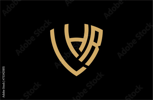 LHR creative letter shield logo design vector icon illustration photo